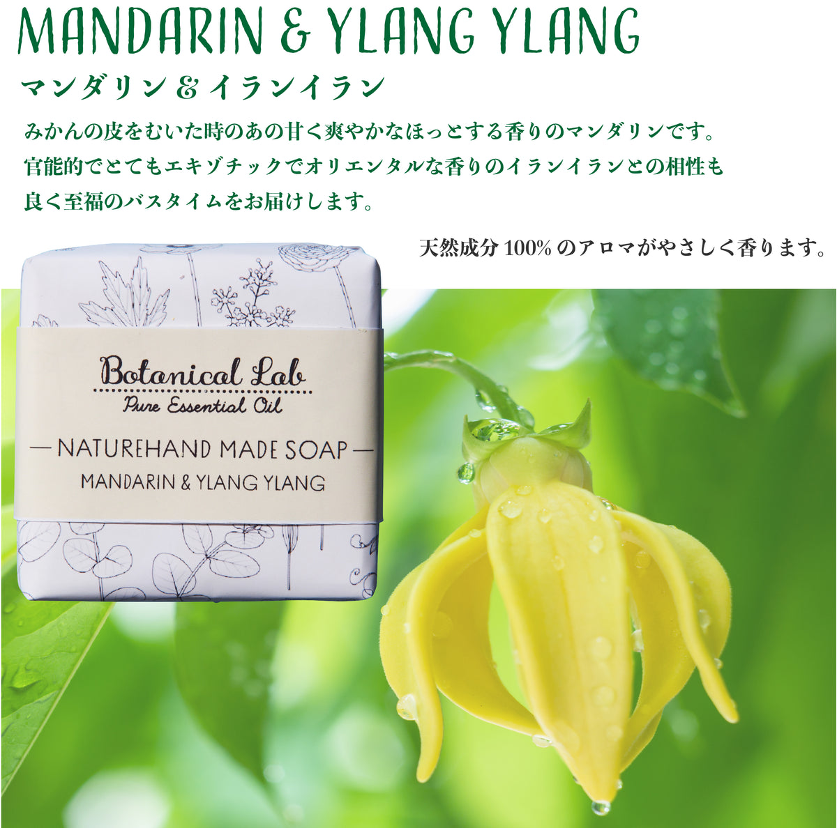 Botanical lab NATURE ハンドメイドソープ マンダリン・イランイラン無