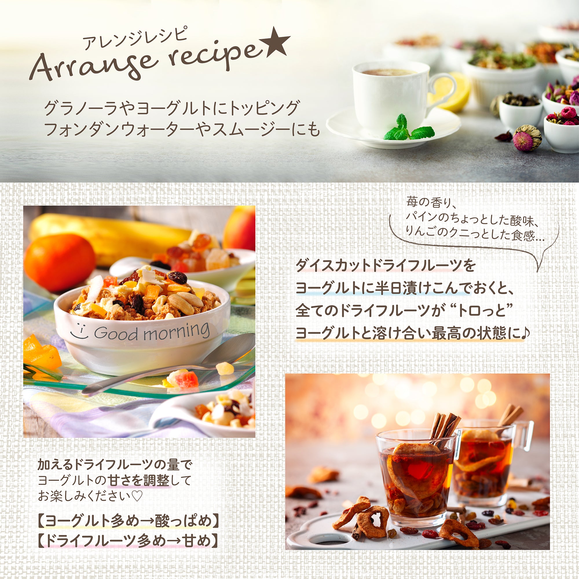 ドライフルーツティー 【アプリコット&マンゴー】 パウダリー紅茶 食べれるダイスカットドライフルーツ10g×5パックセット 国内製造 プチギフト プレゼントにも Botanical lab ドライアプリコット  ドライパパイヤ ドライマンゴー ドライアップル  アールグレーティー