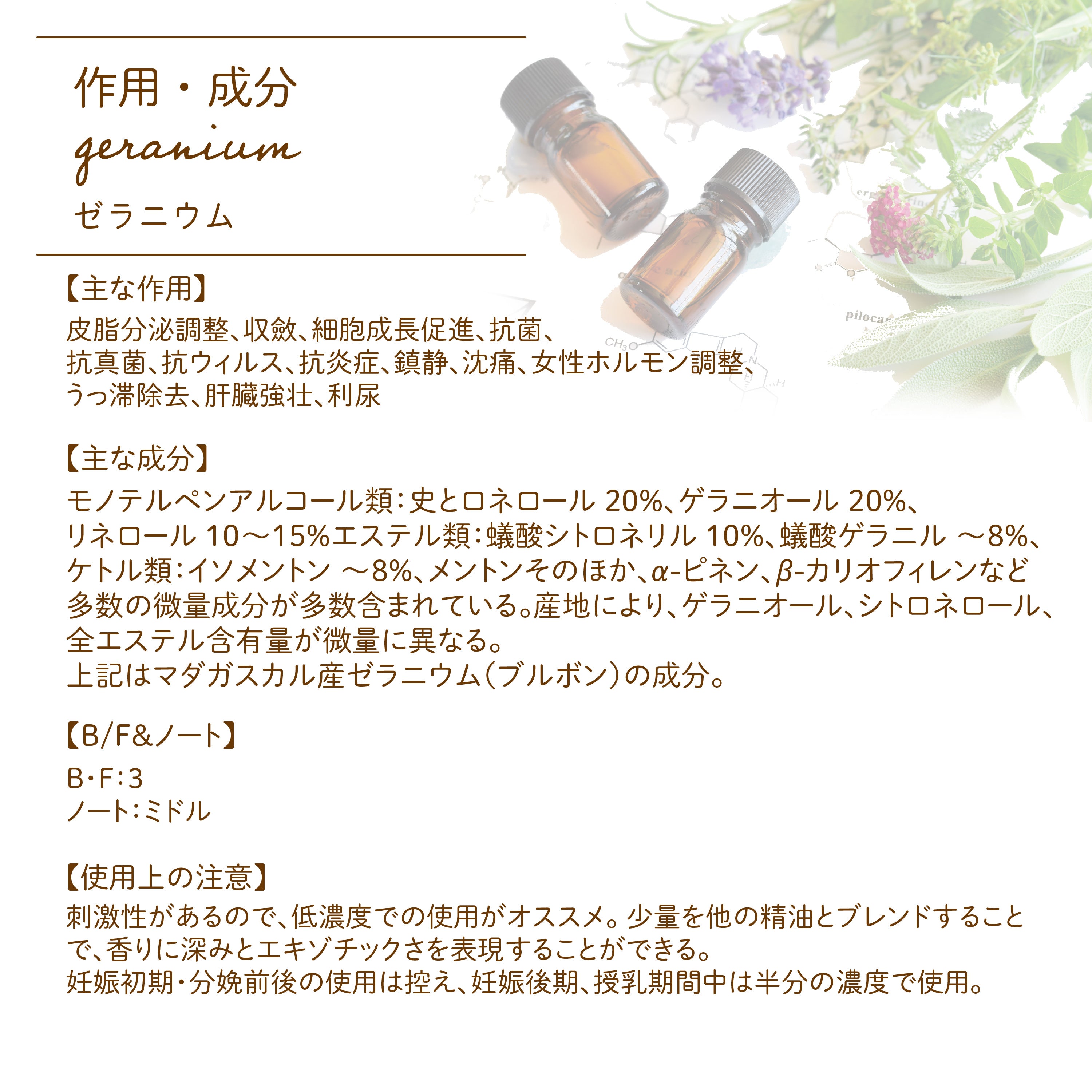 Botanical lab アロマエッセンシャルオイル ゼラニウム 10ml セラピー