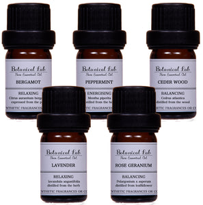 Botanical labエッセンシャルオイル アロマオイル ウーマンズバランスに！初心者にもオススメ 人気5本セット ベルガモット・ローズゼラニウム・ラベンダー・シダーウッド・ペパーミント各5ml) 精油 ブレンドオイル